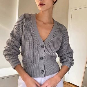 Canberra Cardigan Aritzia XS grey